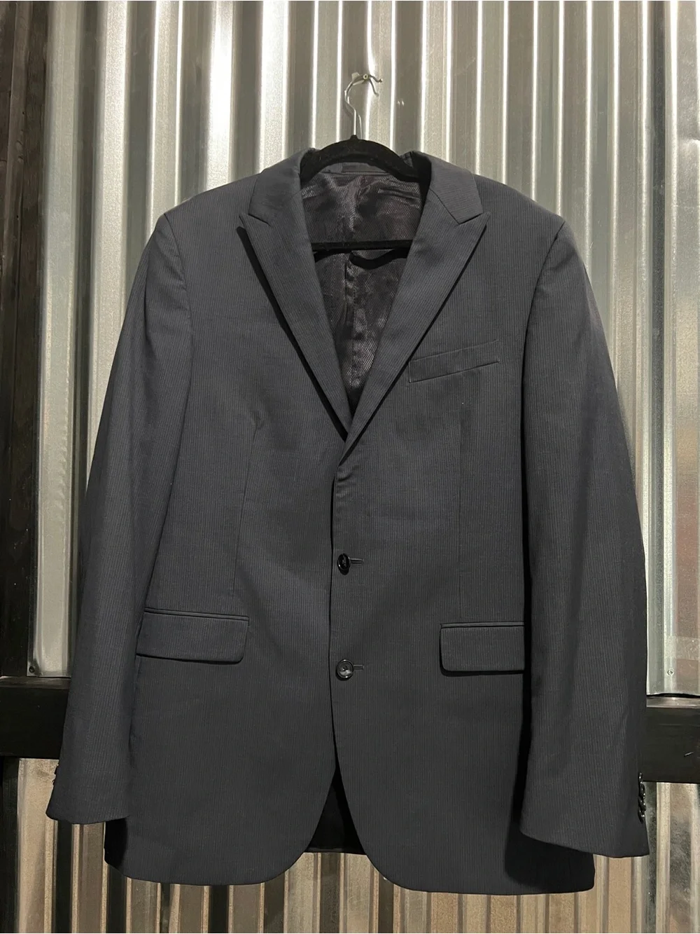 Kenneth Cole New York Men’s 100% Wool Suit Jacket – Charcoal Gray – 43L